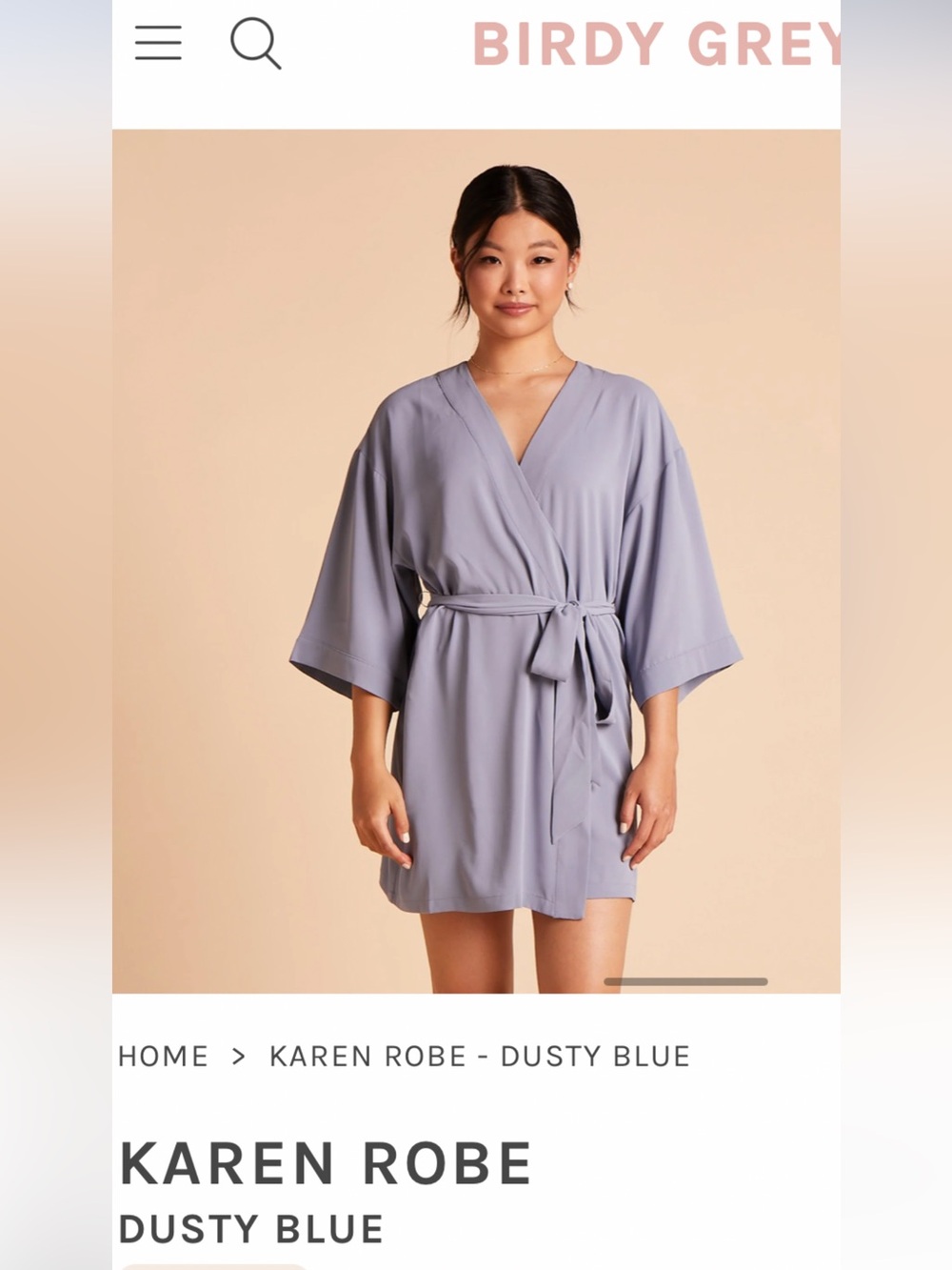 Birdy Grey Dusty Blue Women’s Wrap Robe